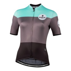 Bianchi Milano GORDONA Fietsshirt korte mouwen Dames Wit Blauw BIANCO AZZURRO Fietskledingvoordeel